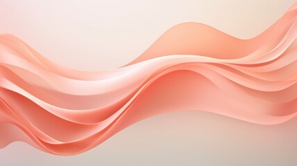 Flowing soft peach waves with a silky texture - obrazy, fototapety, plakaty