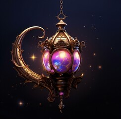 Islamic background with lantern