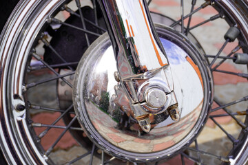Fototapeta premium motorcycle close-up from different sides, separate parts of the motorcycle