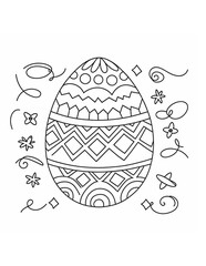 large easter egg coloring page for children for easter