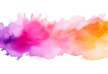 Watercolor Colorful Painting on White
