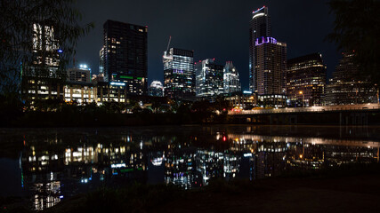 Austin at Night From The River