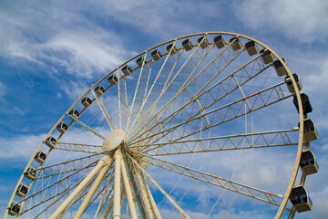 Top of Giant Ferris Wheel in Gatlinburg, Tennessee Skyline with Cloudscape