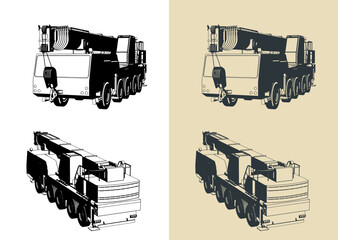 Mobile crane with telescopic boom © blacklight_trace