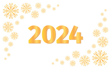 2024. a holiday. New year. year. postcard. gold. golden. numbers. background.