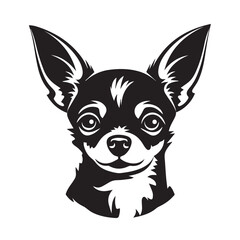 Chihuahua in cartoon, doodle style. Isolated 2d vector illustration in logo, icon, sketch style, Eps 10, black and white. AI Generative