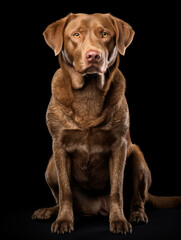 Chesapeake Bay Retriever Dog Studio Shot Isolated on Clear Background, Generative AI