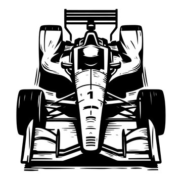 Formula indy racing car motorsport vector illustration silhouette shadows lines vintage style