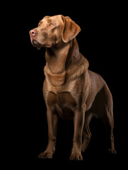 Fototapeta premium Chesapeake Bay Retriever Dog Studio Shot Isolated on Clear Background, Generative AI