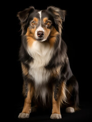 American Shepherd Dog Studio Shot Isolated on Clear Background, Generative AI