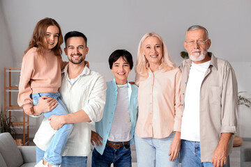 Portrait of big family at home