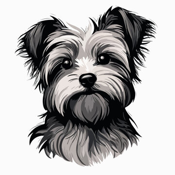 recommend clip art: Yorkshire Terrier in cartoon, doodle style. Isolated 2d vector illustration in logo, icon, sketch style, Eps 10. AI Generative