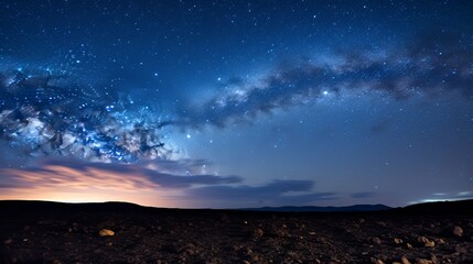 The deep galaxy is illuminated by the glow of the star field.