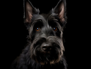 Scottish Terrier Dog Studio Shot Isolated on Clear Background, Generative AI