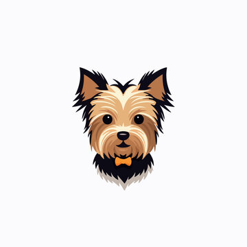 Yorkshire Terrier in cartoon, doodle style. Isolated 2d vector illustration in logo, icon, sketch style, Eps 10. AI Generative