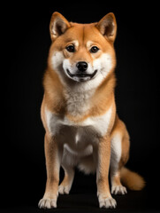 Fototapeta premium Shiba Inu Dog Studio Shot Isolated on Clear Background, Generative AI