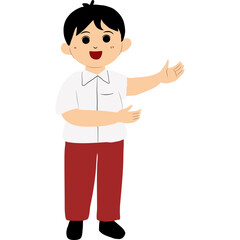 Child describes something