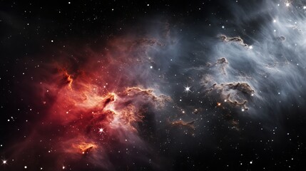 Fototapeta premium A nebula with clusters of stars shining in the background is shown up close.