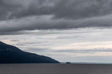 Mountains Under Storm Clouds Along Turnagain Arm Near Anchorage, AK