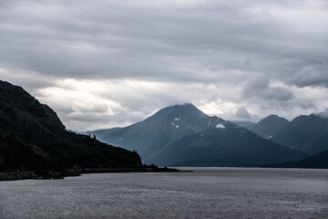 Mountains Carving Along Turnagain Arm Bay Near Anchorage Alaska