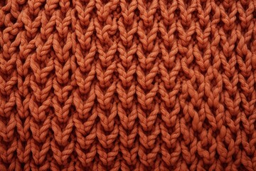 Fototapeta premium orange knitted wool fabric texture background, soft and cozy patterned surface