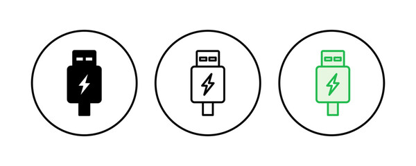 Usb icon set. Flash disk icon vector