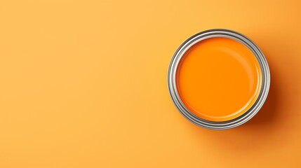 A depiction of the top of an orange paint can with a space for writing.