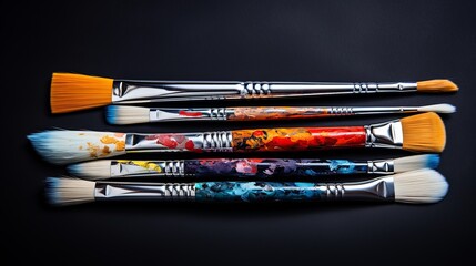 A look at the top of painting brushes.