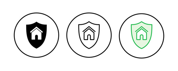 Home insurance icon set. home protection icon