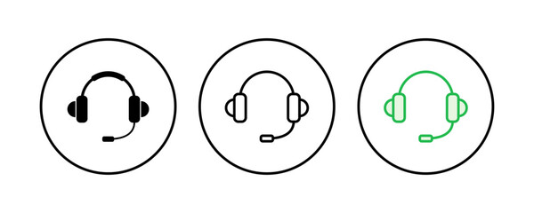 Headphone icon set. Headvector icon symbols