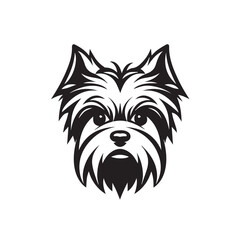 Yorkshire Terrier in cartoon, doodle style. Isolated 2d vector illustration in logo, icon, sketch style, Eps 10, black and white. AI Generative