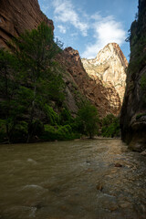 Obraz premium End Of The Narrows With High Water In The Virgin River