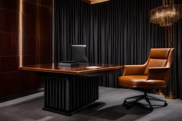 Upholstered in leather for a professional and luxurious look. Found in executive offices and conference rooms