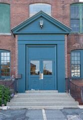 facade view of old building entrance door