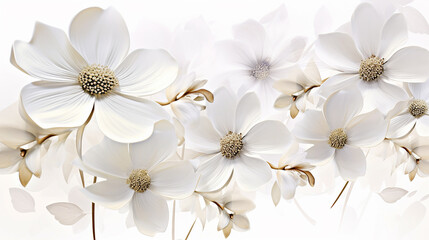 Photo white flowers on a white background.beautiful