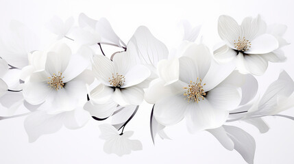 Photo white flowers on a white background.beautiful