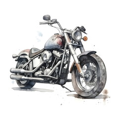 Classic Watercolor Street Motorcycles - Vintage Art Prints