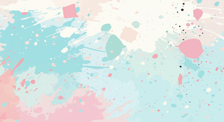 80s pastel splatter paint background in baby blue and pink - obrazy, fototapety, plakaty