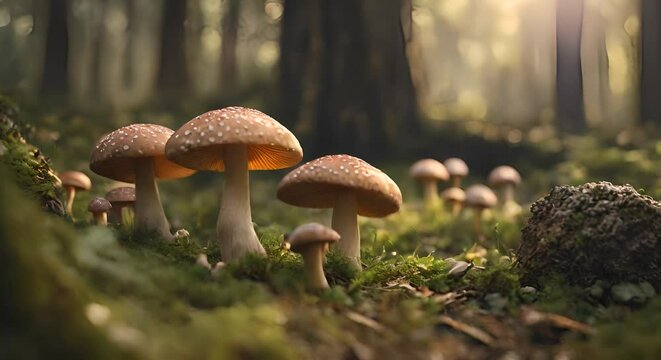 mushrooms in the forest