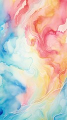 Abstract watercolor blend, vibrant colors swirl, fluid art, pink and blue hues, artistic background design. Traditional Asian Art inspired