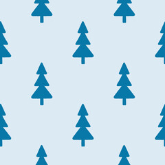 Christmas background with green trees on a white background. Seamless pattern.For textiles, gift wrapping.