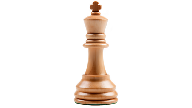 Regal Game: Chess King Piece on a Transparent Background