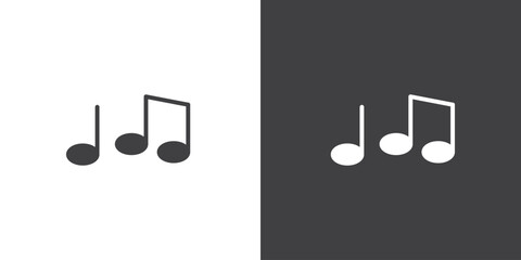 Icon of musical notes, music notes vector symbol. - obrazy, fototapety, plakaty