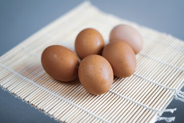 Fresh chicken eggs. Culinary concept. 