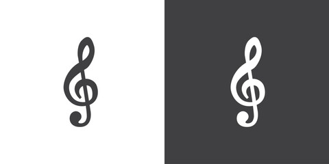 Simple musical note signs. Music notes symbol, vector icon - obrazy, fototapety, plakaty