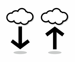 Download and upload icon. Cloud download and upload icon.
