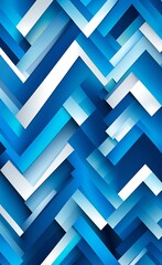 a close up of a blue and white abstract background with a chevron pattern.