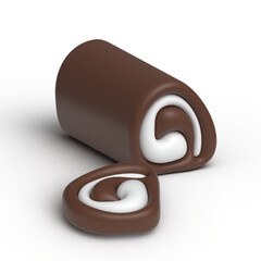  isolated chocolate cake vector on white background