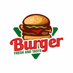 Hot Burgers Vector Logo Illustration