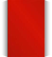 Red paper rectangle and shadow, label, banners, icon